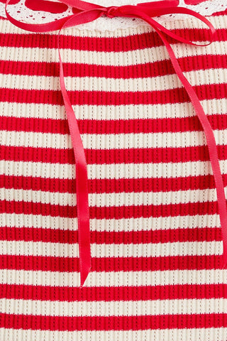 Striped Off - Shoulder Top - amandenimes - Striped Off - Shoulder Top - 