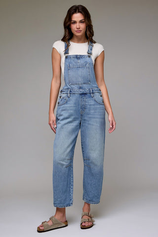 Light Wash Barrel Overalls