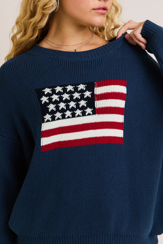 USA Oversized Sweater - Navy