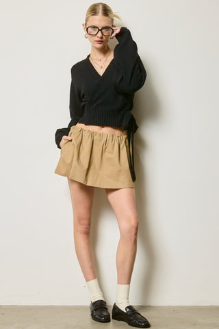 The Shiloh Wrap Sweater - Black