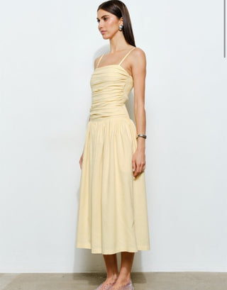 Butter yellow midi dress - amandenimes - Butter yellow midi dress - 