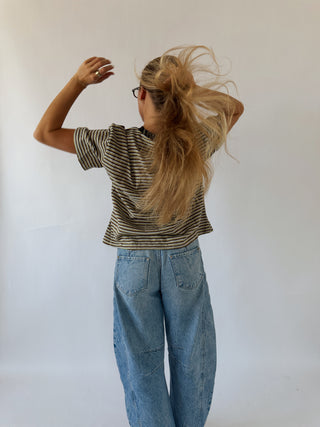 Mia Striped Oversized Tee
