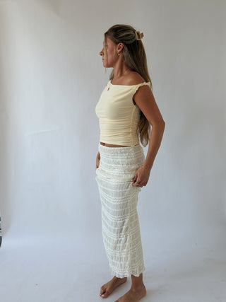 Essential Off Shoulder Top - Butter Yellow