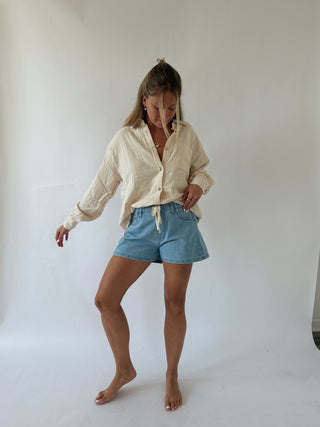 Wanderer Woven Button Down - Dove