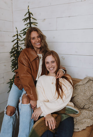 Tan Leather Bomber Jacket