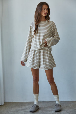 Lounge Striped Long Sleeve Top