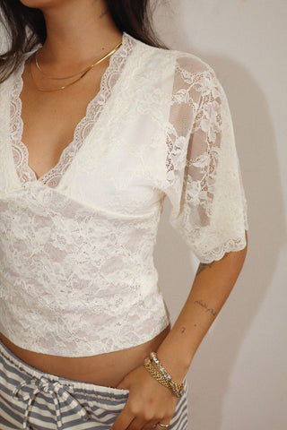 Lace Plunge Top