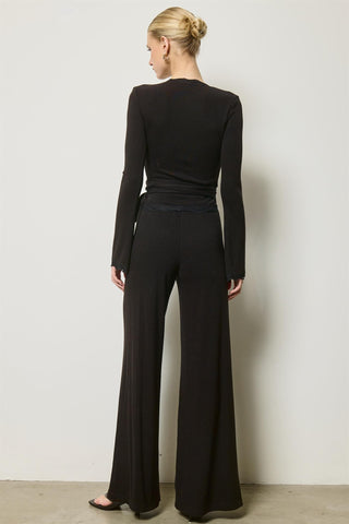 The Phoebe Wrap Top - Black
