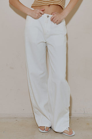 White Straight Leg Jeans