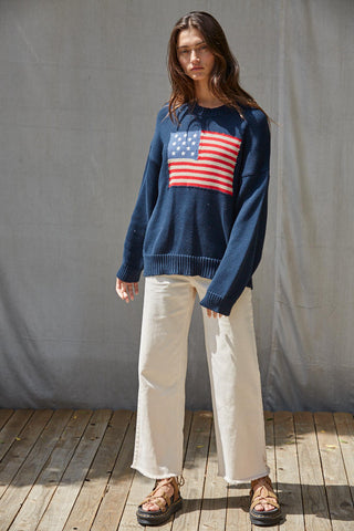 USA Oversized Sweater - Navy