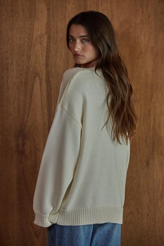 USA Oversized Sweater - Ivory