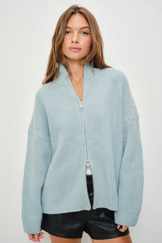 Sky Blue Double Zip Sweater