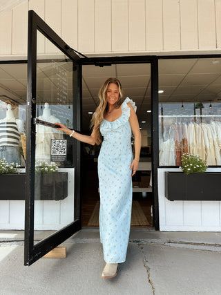 The Garden Party Maxi Dress - Blue