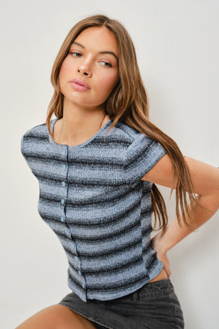 Striped Short Sleeve Buttton Up
