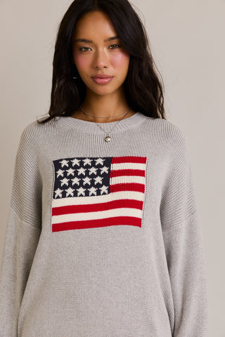 USA Oversized Sweater - Heather grey