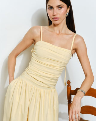 Butter yellow midi dress - amandenimes - Butter yellow midi dress - 
