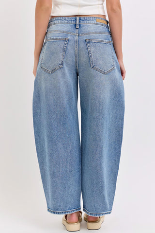 Medium Wash Barrel Jeans