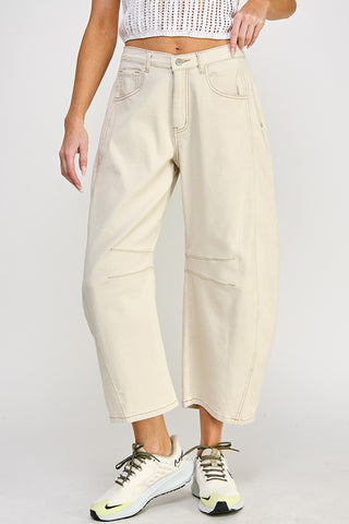 Cream Barrel Jeans