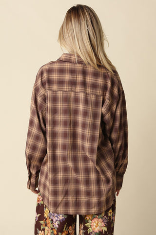 Chestnut Plaid Button Up