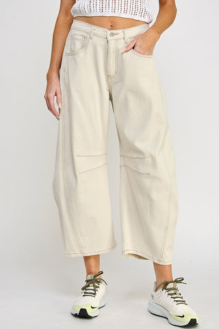 Cream Barrel Jeans