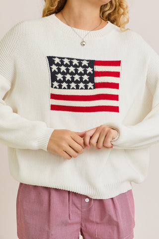 USA Oversized Sweater - White