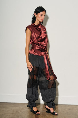 Black Lace Balloon Pants