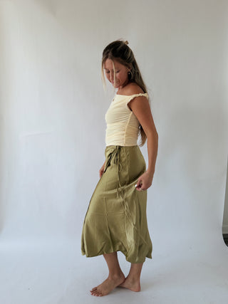 Matcha Midi Wrap Skirt