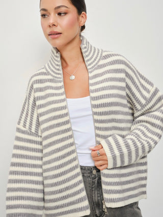 Striped Double Zip Sweater