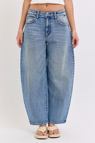 Medium Wash Barrel Jeans
