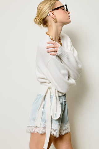 The Shiloh Wrap Sweater -Ivory