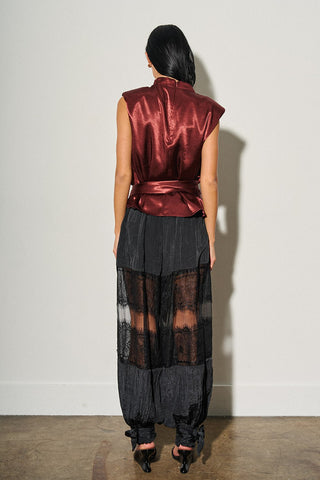 Black Lace Balloon Pants