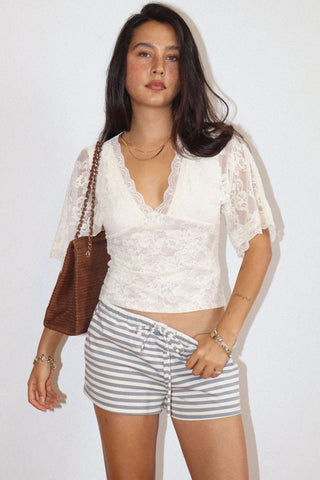Lace Plunge Top