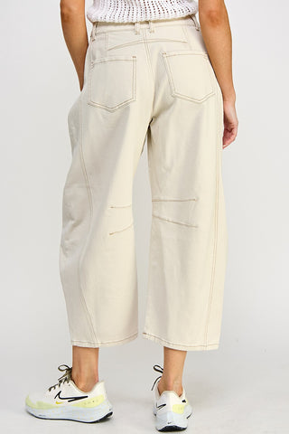 Cream Barrel Jeans