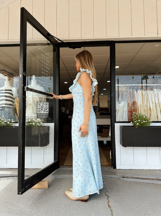 The Garden Party Maxi Dress - Blue