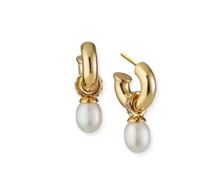 Pearl Diver Hoops - Gold