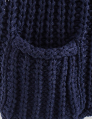 Chunky Knit Sweater Vest - Navy