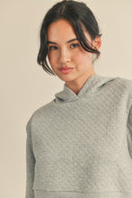 Load image into Gallery viewer, Quilted Crop Hoodie - Grey
