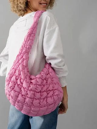 Puff Quilted Shoulder Bag - Pink