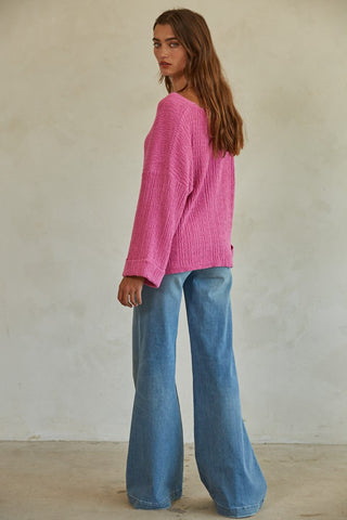 The Magenta Knit Top