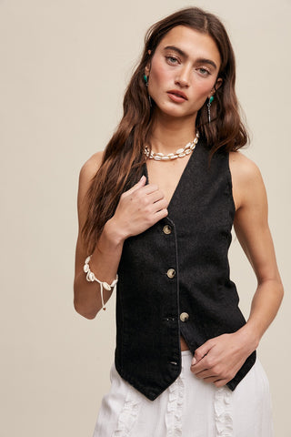 Black Denim Vest