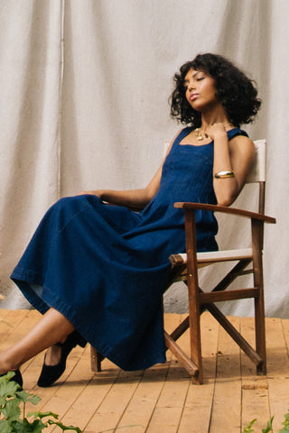 The Blakely Denim Maxi Dress