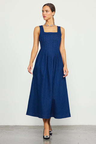 The Blakely Denim Maxi Dress