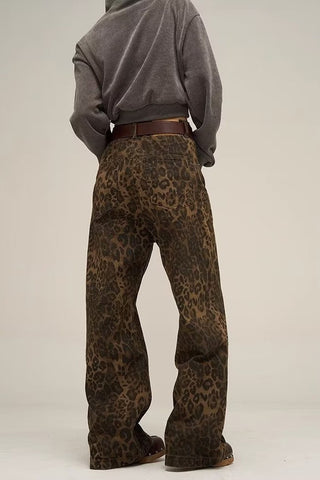 Cheetah Wide Leg Jeans