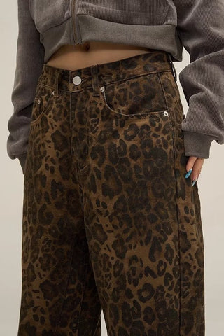 Cheetah Wide Leg Jeans