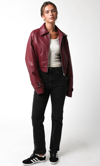 Burgundy Bomber Jacket