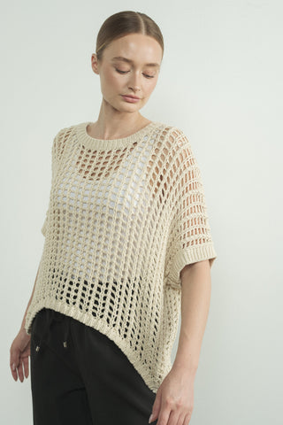 The Jenelle Fishnet Top - Natural