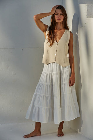 Button Up Cream Vest