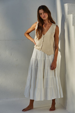 Button Up Cream Vest