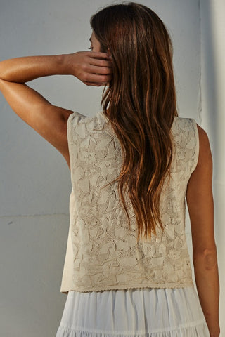 Button Up Cream Vest