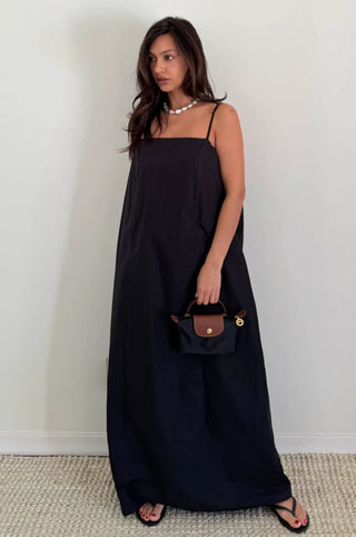 Black Spaghetti Strap Maxi Dress